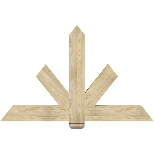 Ekena Millwork Kennewick Rough Sawn Timber Gable Bracket, Douglas Fir, 60"W x 38"H x 4"D x 6"F, 15/12 Pitch GBW060X38X0406KEN00RDF - main